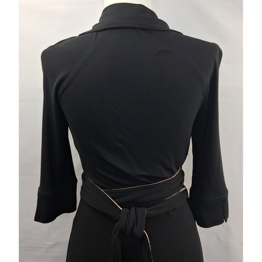 Diane Von Furstenberg Black Collared Midi Wrap Dress - Picture 6 of 16